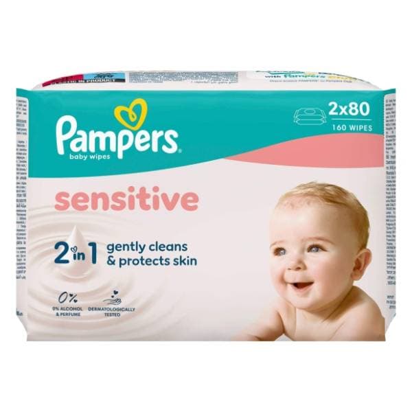 Vlažne maramice PAMPERS sensitive 2x80kom 0