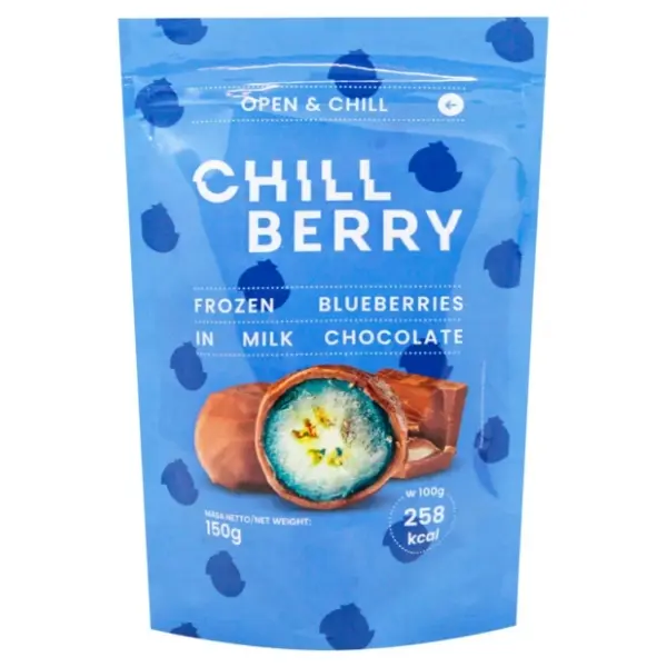 CHILLBERRY smrznute borovnice u mlečnoj čokoladi 150g 0