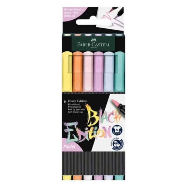 Flomasteri FABER CASTELL black edition pastel 6kom 0