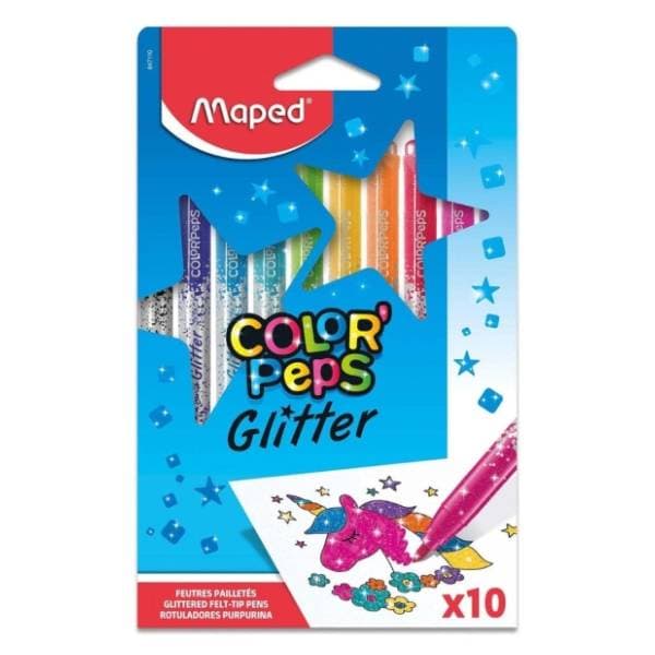 Flomasteri MAPED gliter 10kom 0