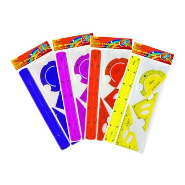 Geometrijski set lenjira OPTIMUM Memoris flexy mix boja 4kom 0
