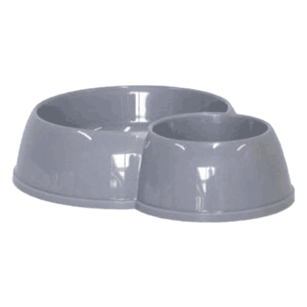 MODERNA Double eco bowl cat dupla posuda za hranu i vodu siva 0