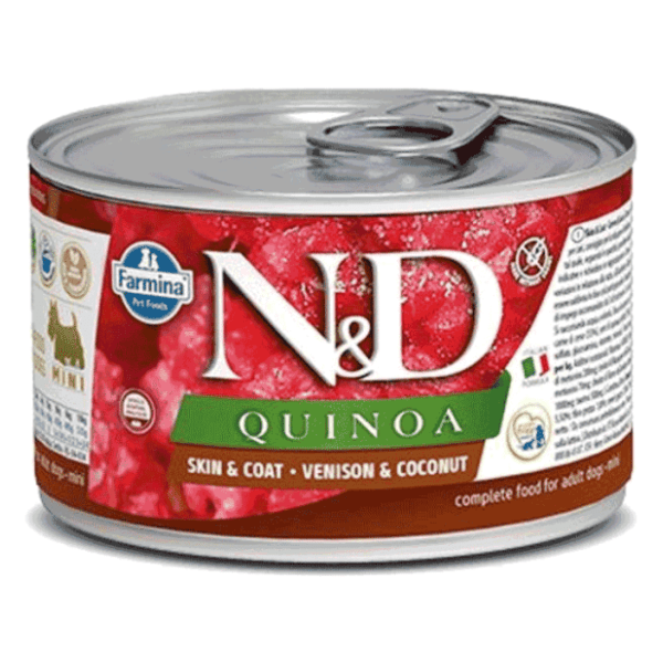N&D Quinoa skin & coat mini hrana za pse kinoa i jelen 140g 0