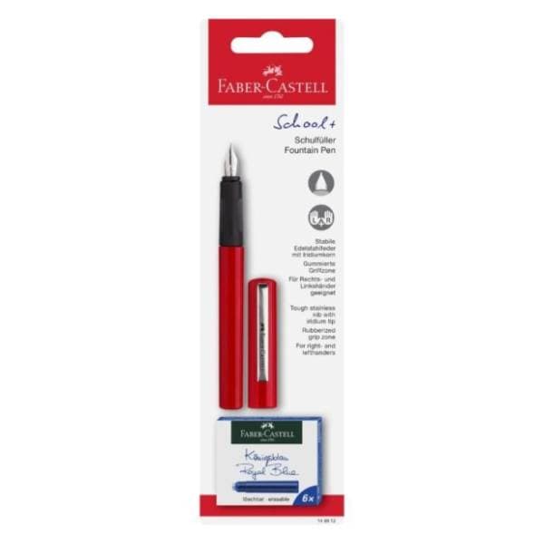 Naliv pero FABER CASTELL crveno 1kom + patrone 0