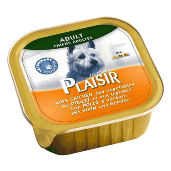 PLAISIR Adult pašteta za pse piletina i povrće 300g 0