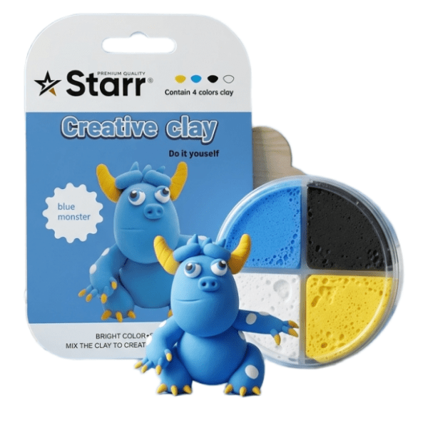 Plastelin STARR Clay set čudovište 4 boje 63g 0