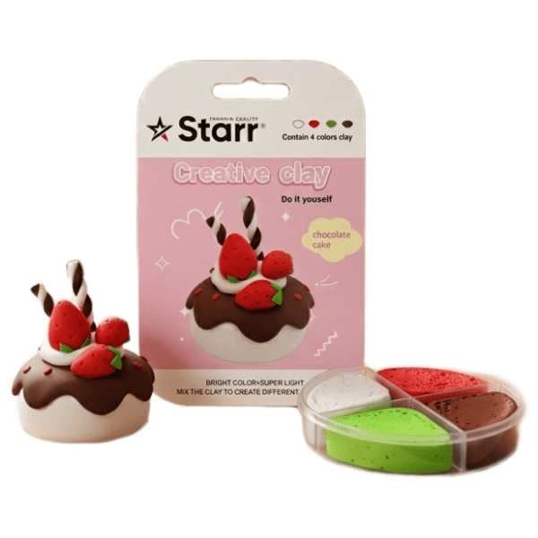 Plastelin STARR Clay set kolač čoko jagoda 4 boje 63g 0