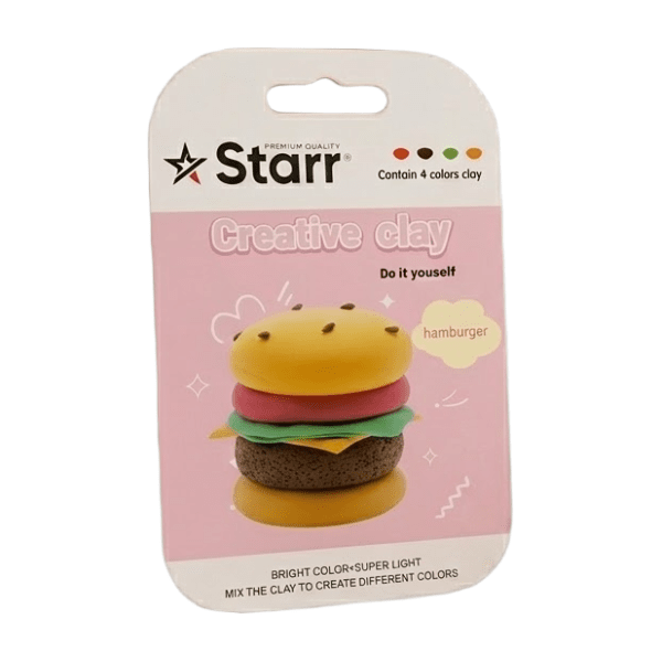 Plastelin STARR Clay set burger 4 boje 63g 0