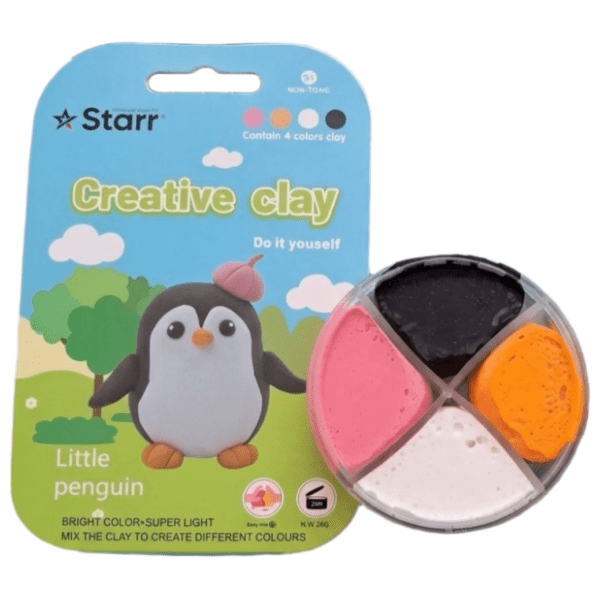Plastelin STARR Clay set pingvin 4 boje 63g 0