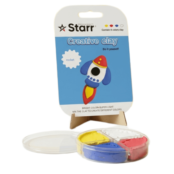 Plastelin STARR Clay set raketa 4 boje 63g 0