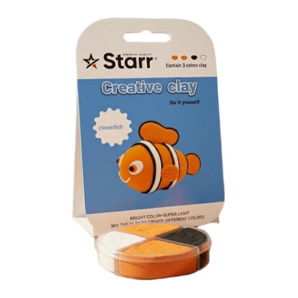 Plastelin STARR Clay set riba 4 boje 63g 0