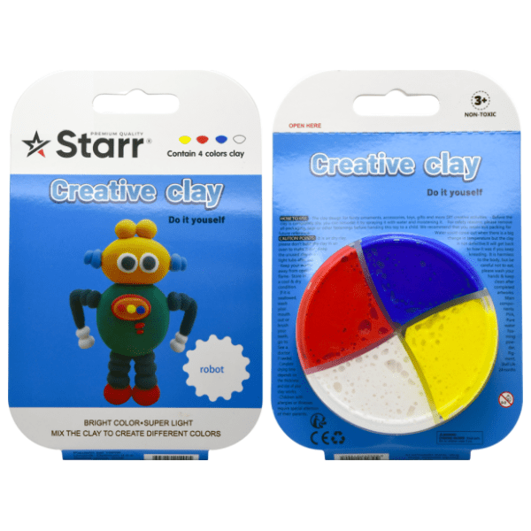 Plastelin STARR Clay set robot 4 boje 63g 0