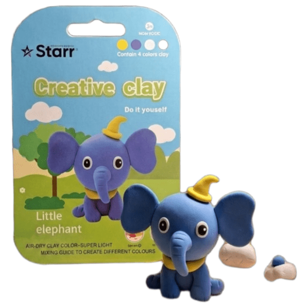 Plastelin STARR Clay set slon 4 boje 63g 0