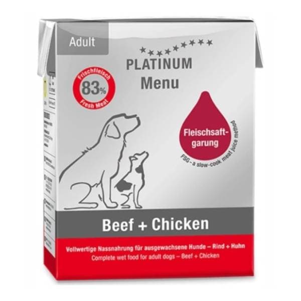 PLATINUM Dog menu hrana za pse govedina i piletina 90g 0