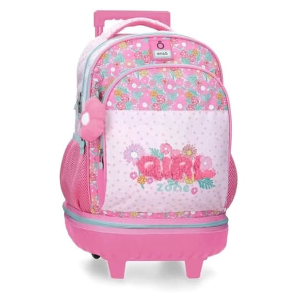 Ranac za školu ENSO Girl zone sa točkićima 43cm pink 0