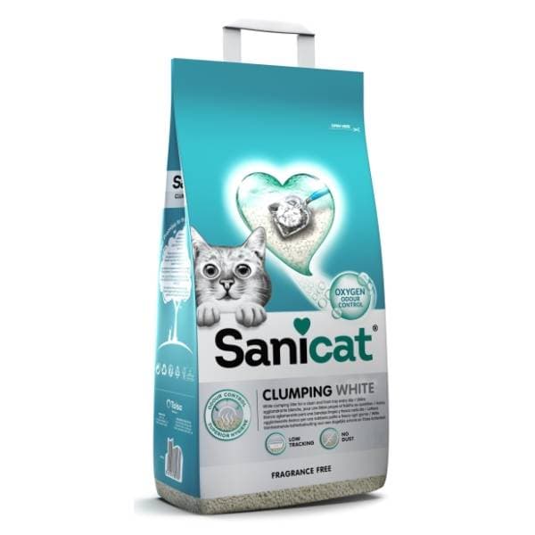 SANICAT Clumping white posip za mačke 8l 0