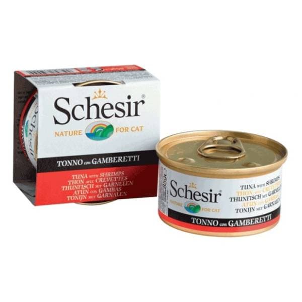 SCHESIR hrana za mačke tuna i škampi u želeu 85g 0