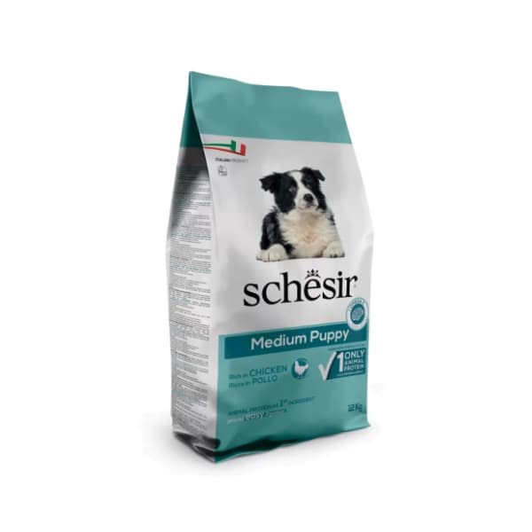 SCHESIR Medium puppy hrana za štence piletina 12kg 0