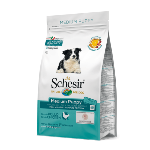 SCHESIR Medium puppy hrana za štence piletina 3kg 0