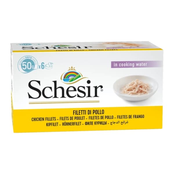 SCHESIR Multipack hrana za mačke piletina i pirinač 6x50g 0