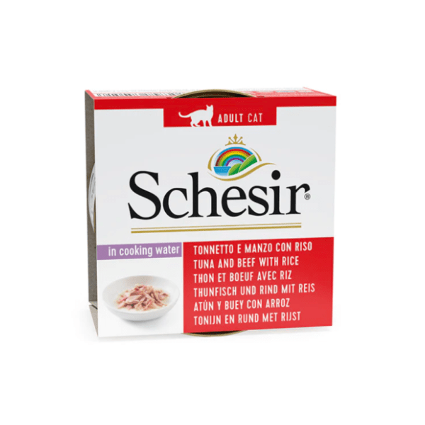 SCHESIR Natural hrana za mačke piletina govedina pirinač 85g 0