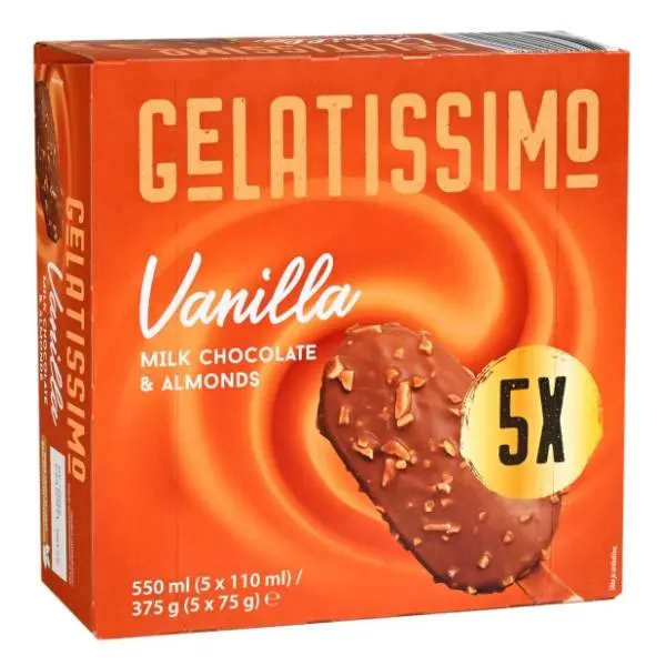 Sladoled GELATISSIMO vanila čokolada i badem 5x110ml 0