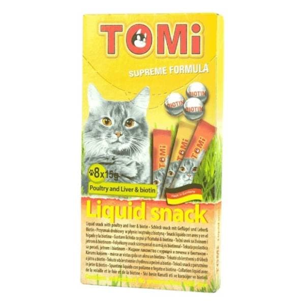 TOMI Snacks liquid poslastica za mačke piletina i jetra 8kom 0