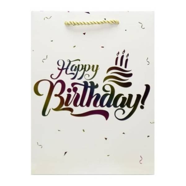 Ukrasna kesa M OPTIMUM Happy birthday hologram 1kom 0