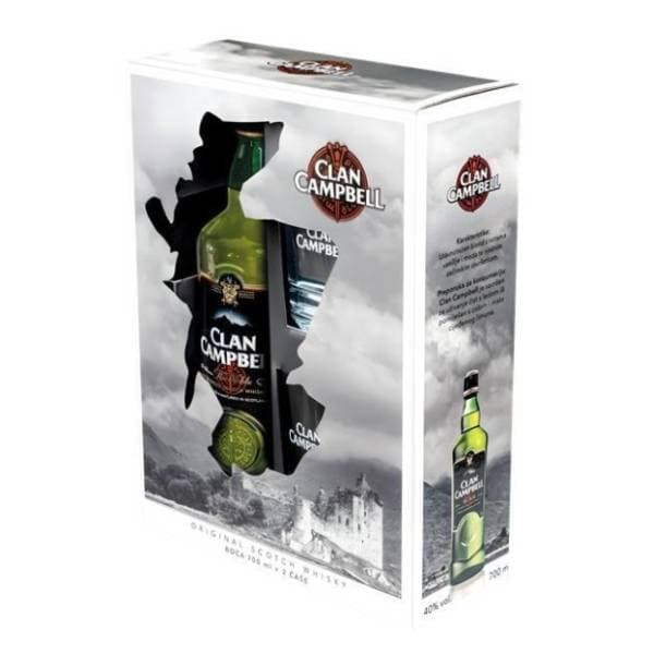 Viski CLAN CAMPBELL + 2 čaše 0,7l 0