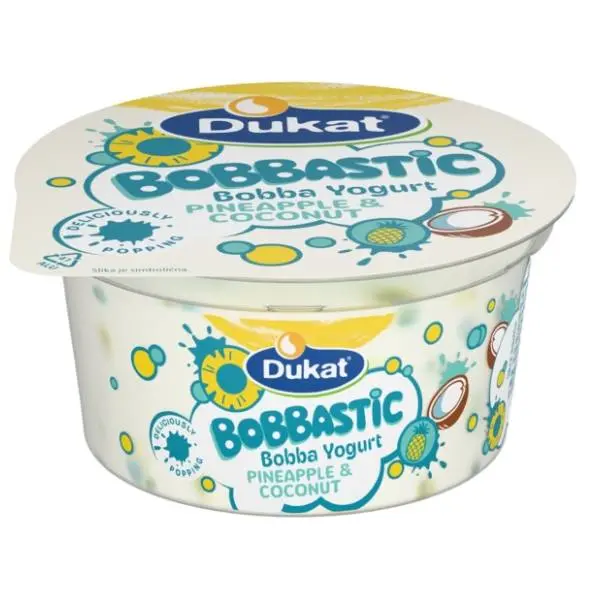 Voćni jogurt DUKAT Bobbastic ananas i kokos 150g 0