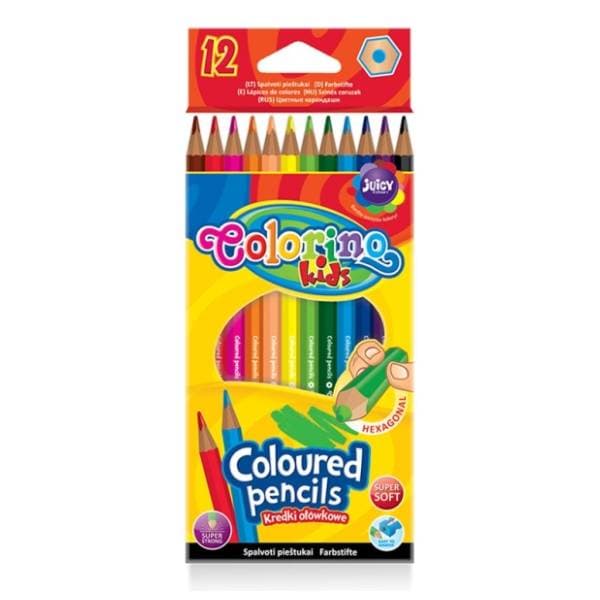 Drvene bojice COLORINO šestougaone 12kom 0