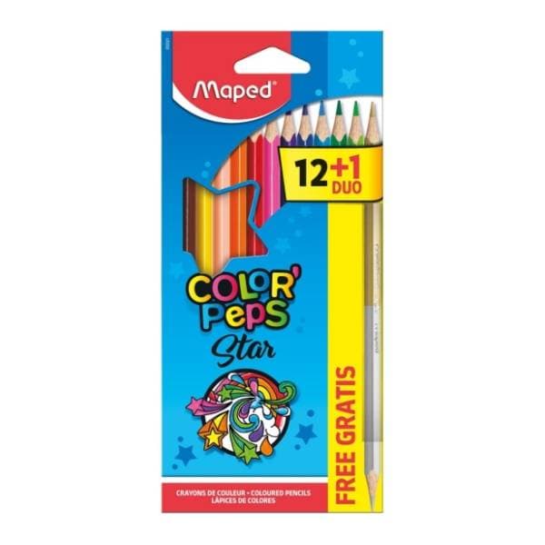 Drvene bojice MAPED color peps 12kom + zlatno srebrna 1kom 0