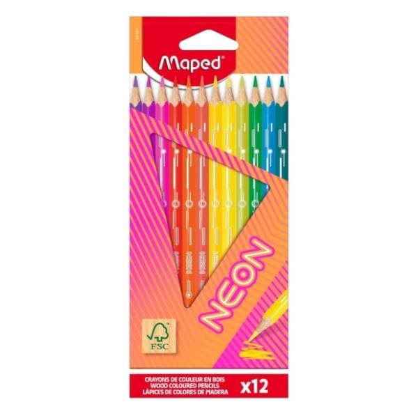 Drvene bojice MAPED neon 12kom 0