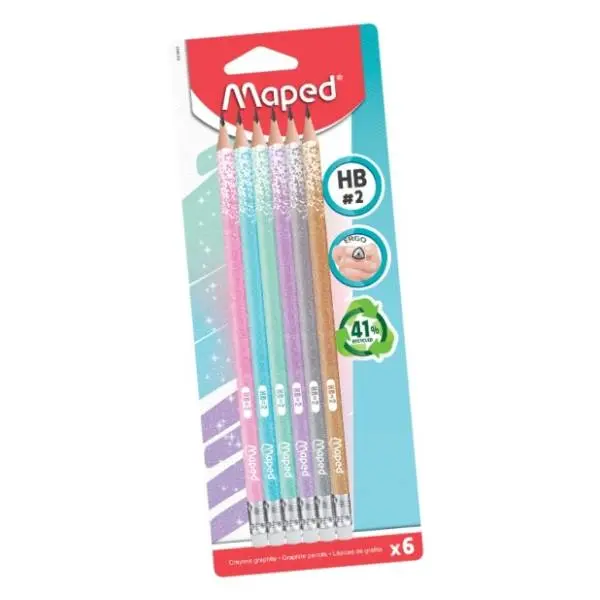 Grafitna olovka sa gumicom MAPED glitter 6kom 0