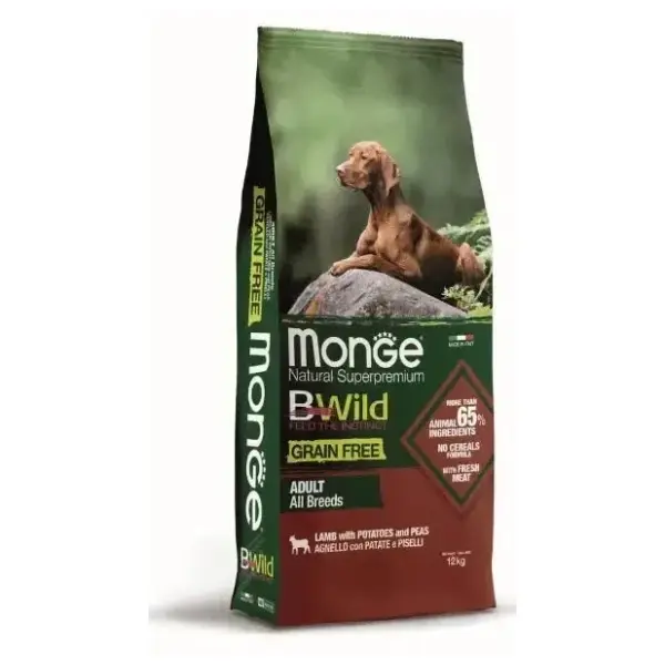 MONGE BWild adult grain free hrana za pse jagnjetina 2,5kg 0