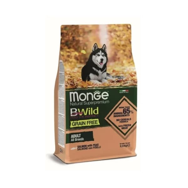 MONGE Bwild adult hrana za pse losos i grašak 2,5kg 0