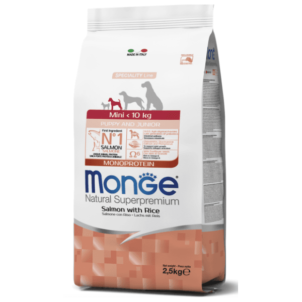 MONGE Mini puppy hrana za štence losos i pirinač 2,5kg 0