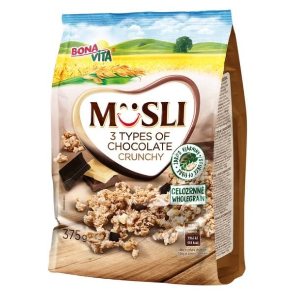 Musli BONAVITA crunchy tri vrste čokolade 375g 0