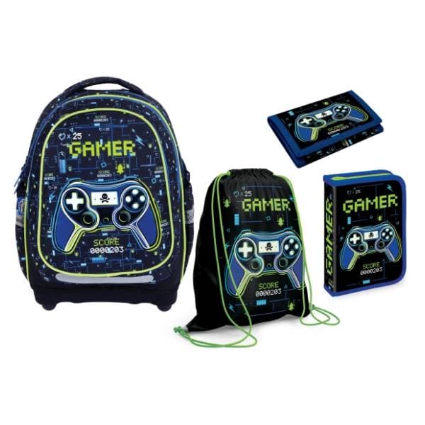 Ranac za školu anatomski S-COOL Gamer set 0