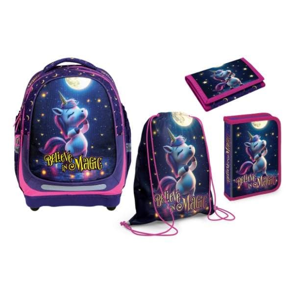 Ranac za školu anatomski S-COOL Unicorn&Moon set 0
