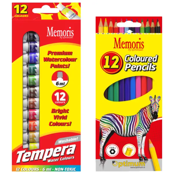 Tempere MEMORIS 6ml 12kom i drvene boje zebra 12kom 0