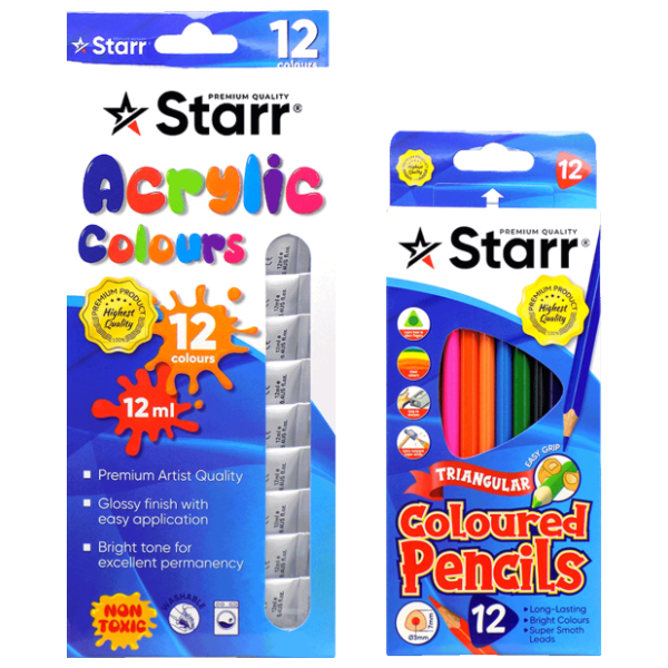 Tempere STARR 12ml 12kom i drvene boje trouglaste 12kom 0