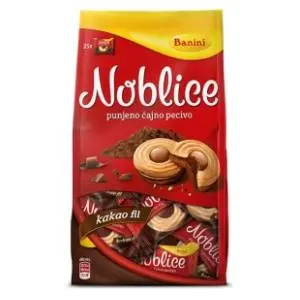 Biskvit BANINI Noblice kakao 350g slide slika