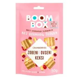BOOM BOX ovseni keks brusnica 50g slide slika