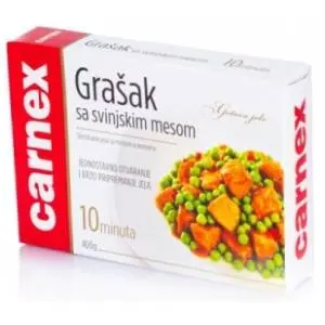 CARNEX Grašak sa svinjskim mesom 400g slide slika
