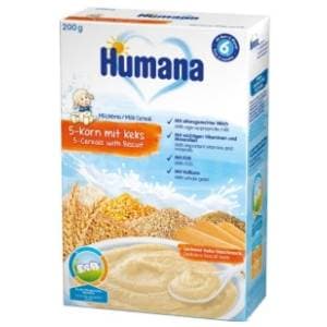 HUMANA mlečna kaša 5 žitarica keks 200g slide slika