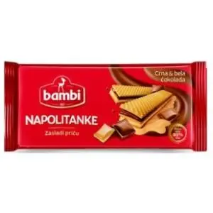 Napolitanka BAMBI crna i bela čokolada 185g slide slika