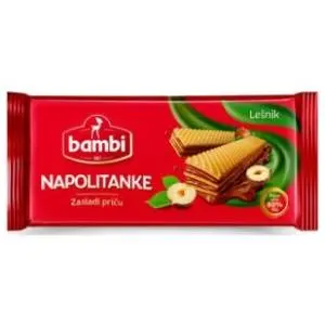 Napolitanka BAMBI lešnik 185g slide slika