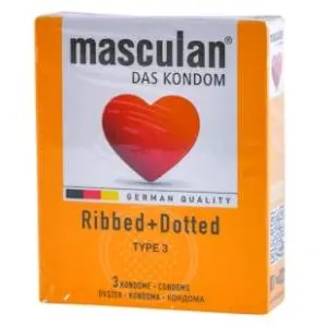 Prezervativ MASCULAN tip3 ribbed 3kom slide slika