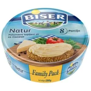 Topljeni sir BISER duopack 2x140g slide slika